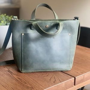 Portland Leather Goods Mini Snap Crossbody Brushed Green